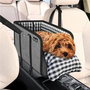 thumbnail image 2 of Angel Sar Center Console Dog Car Seat, Adjustable Portable Booster For Pets Up To 15 Lbs, With Safety Belt, Washable 2 of 13